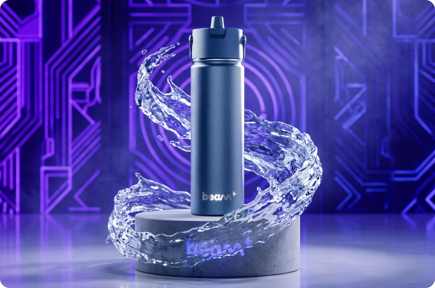 The Beam+ by UVBrite water bottle